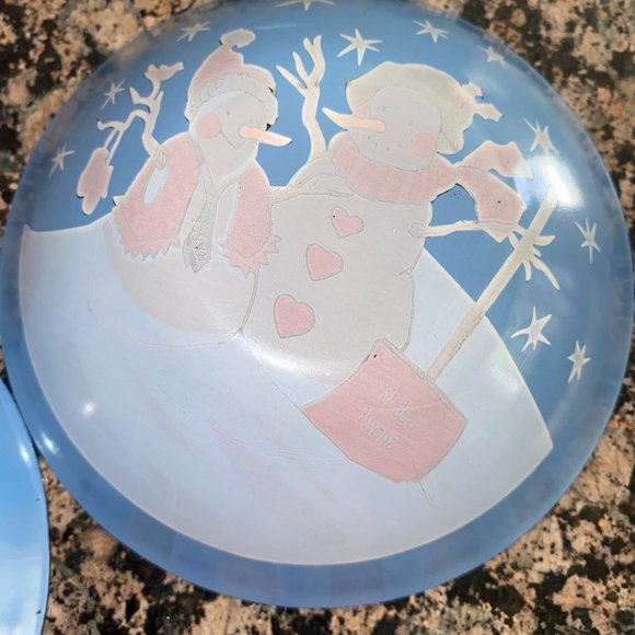 Look Winn Dixie Exclusive Snow Man Christmas Cereal Bowls 6.5" Lot of 5 bowls - Picture 9 of 10